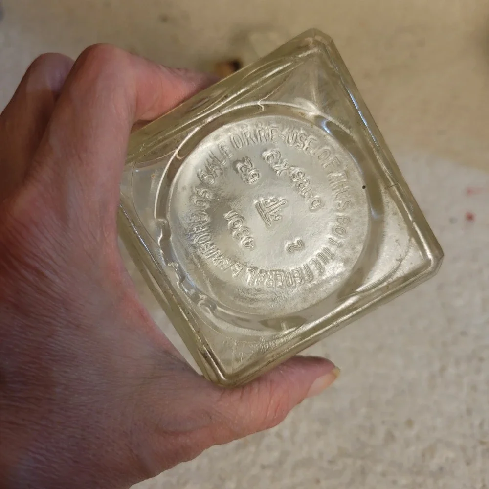 Thatcher Glass Whiskey Decanter 1962 Clear Diamond Cut Glass Vintage 12in Good